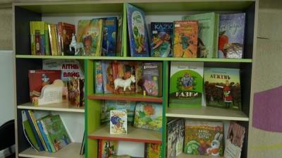 Книжкова полиця дитячої літератури в укритті Центру соціальної реабілітації дітей